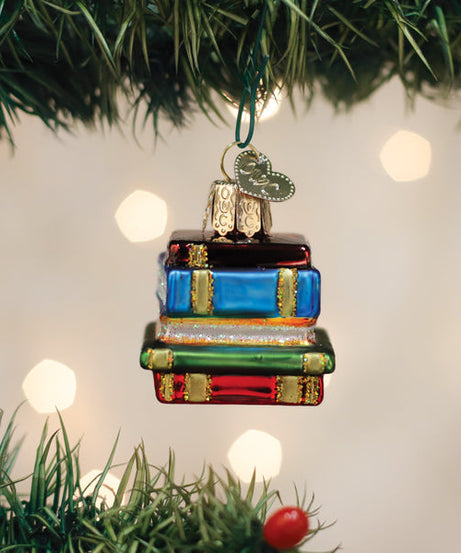 Mini Stack Of Books Ornament