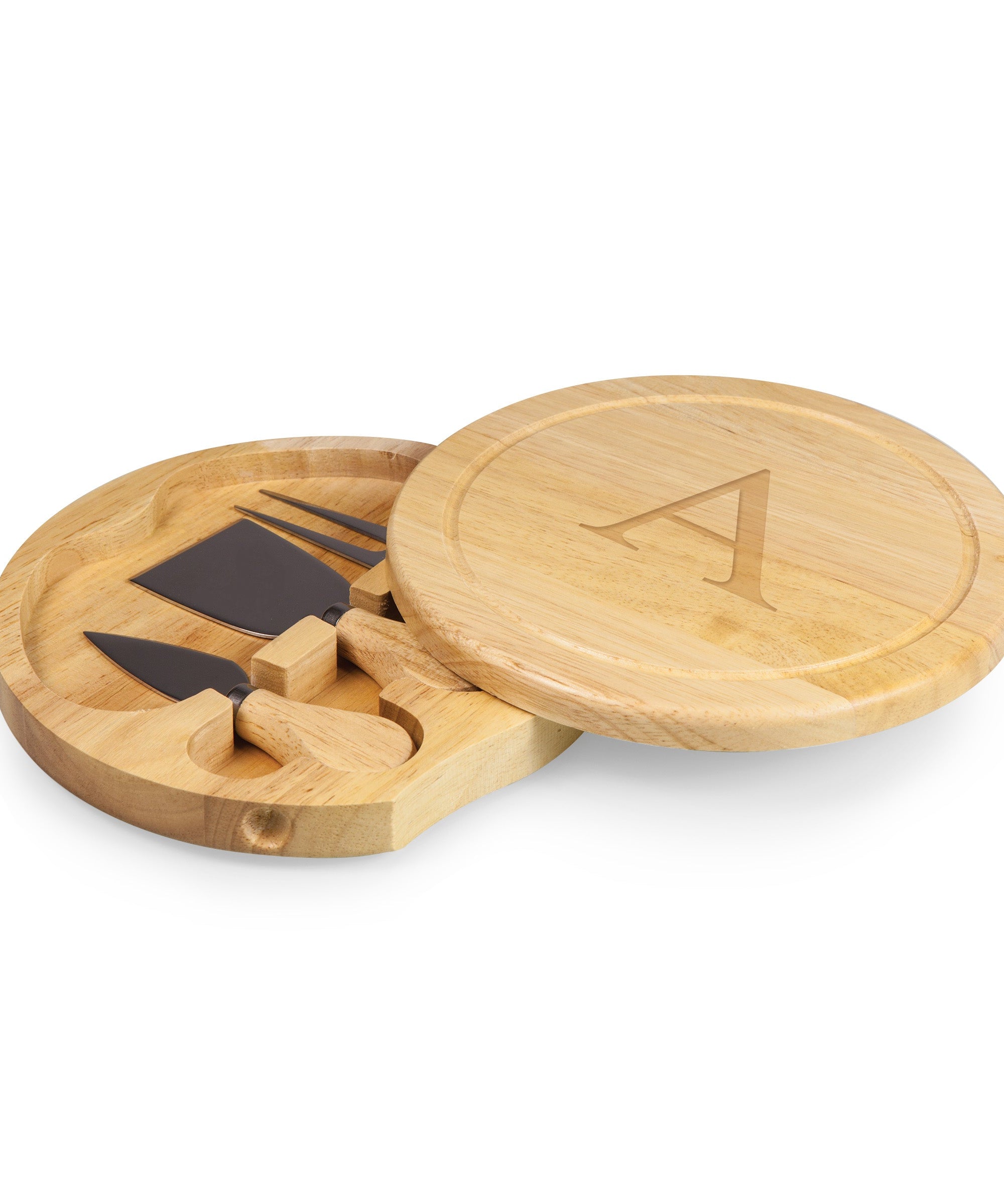 Monogram - Parawood Brie Cheese Cutting Board & Tools Set