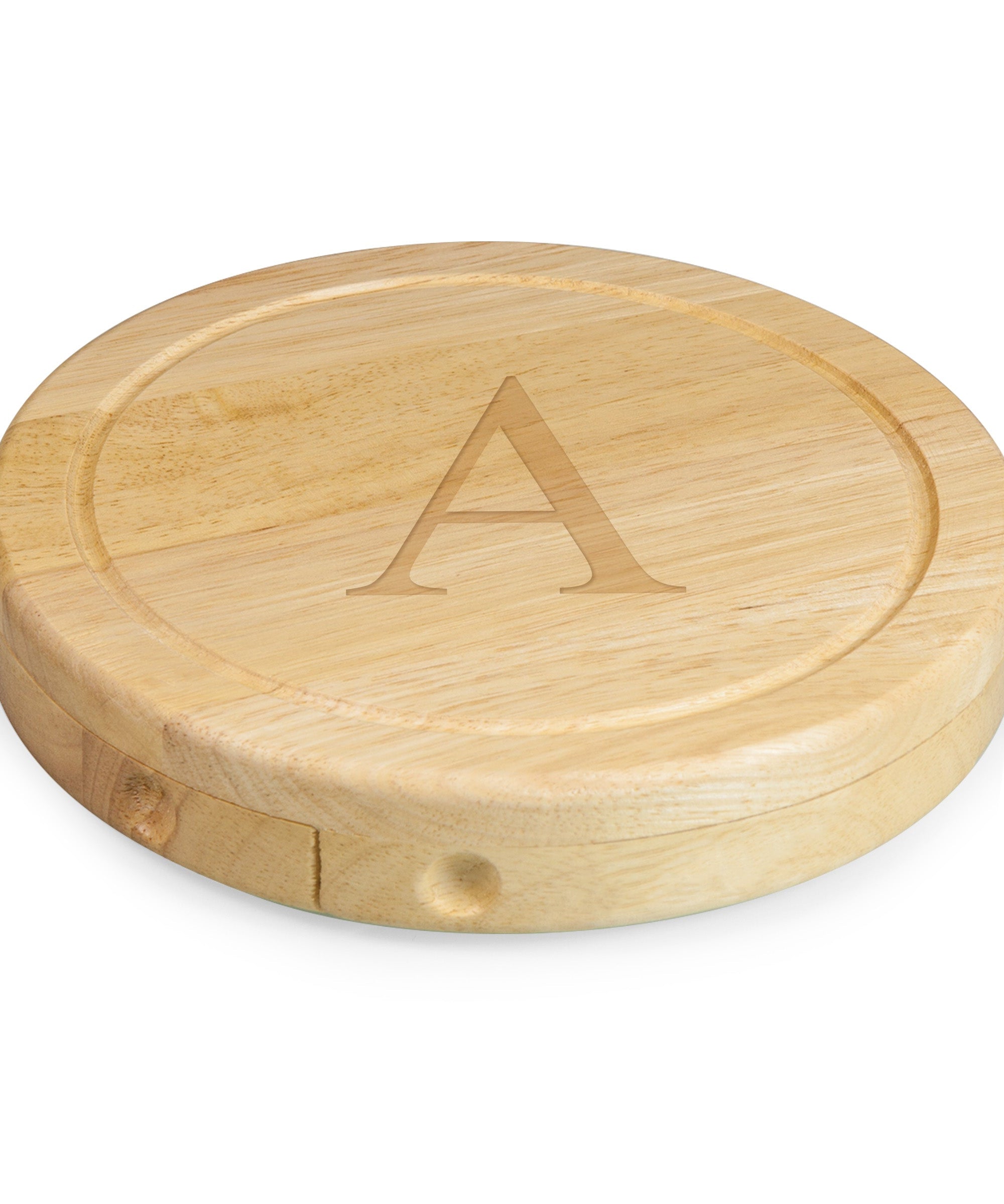 Monogram - Parawood Brie Cheese Cutting Board & Tools Set