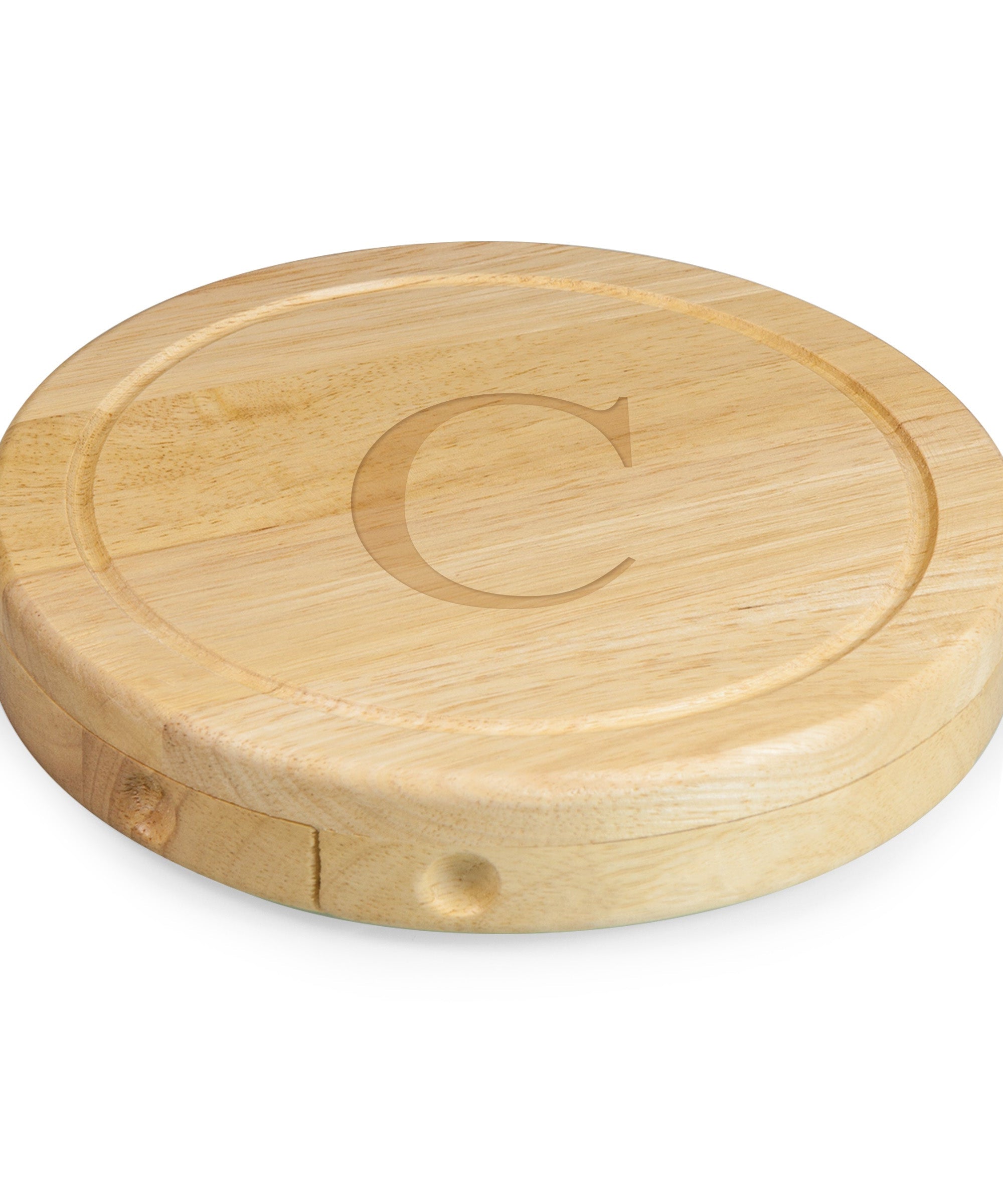 Monogram - Parawood Brie Cheese Cutting Board & Tools Set