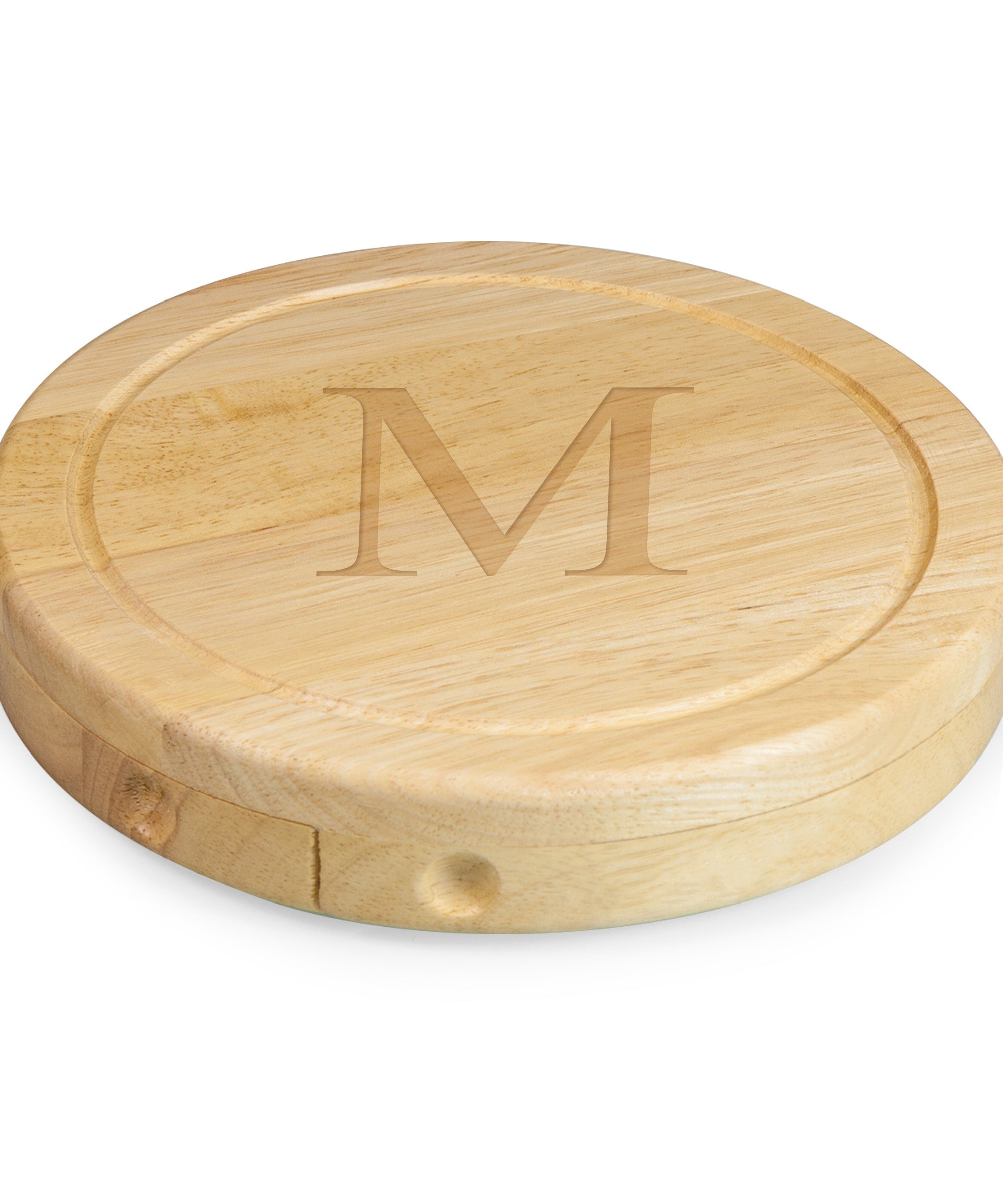 Monogram - Parawood Brie Cheese Cutting Board & Tools Set