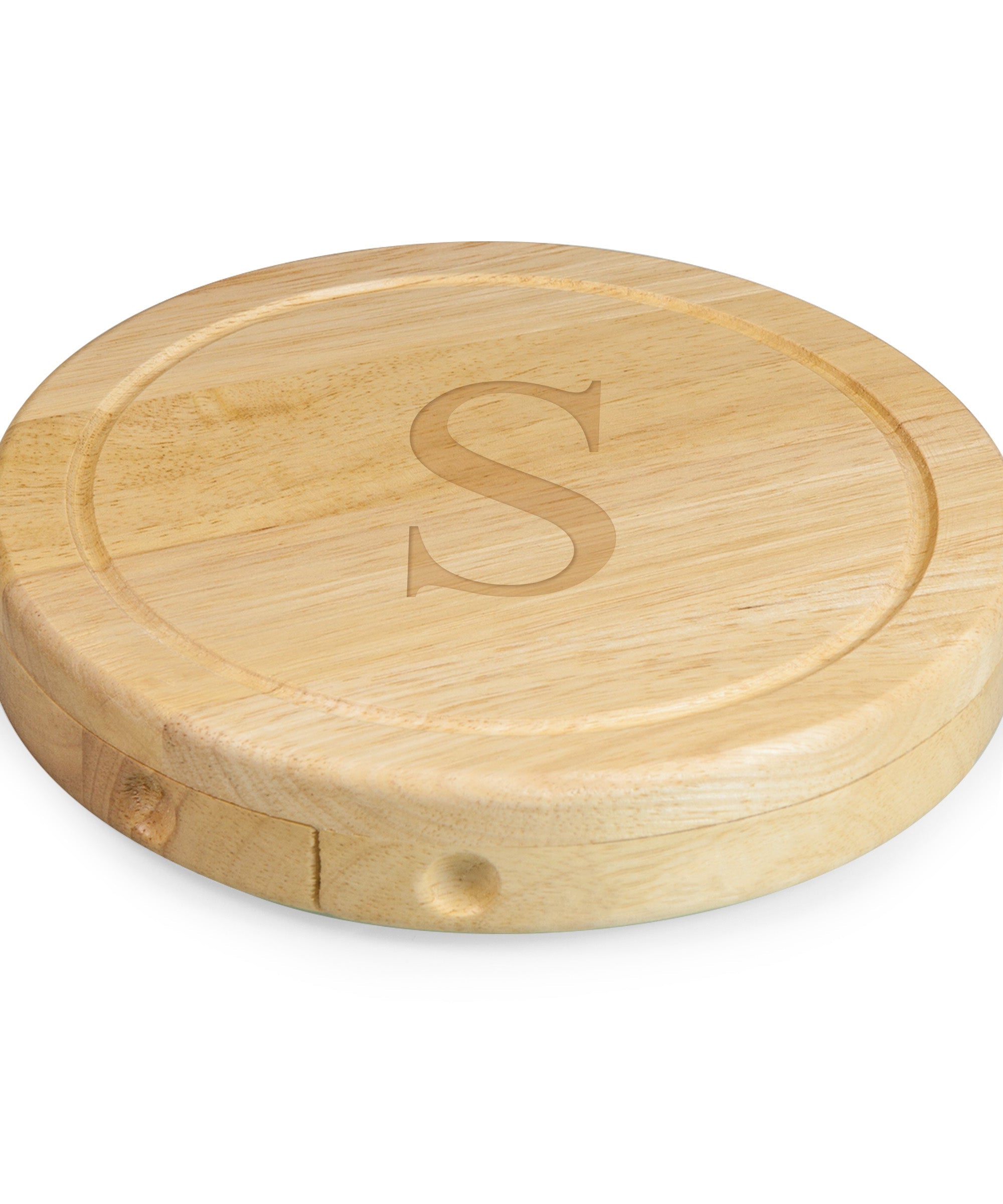 Monogram - Parawood Brie Cheese Cutting Board & Tools Set