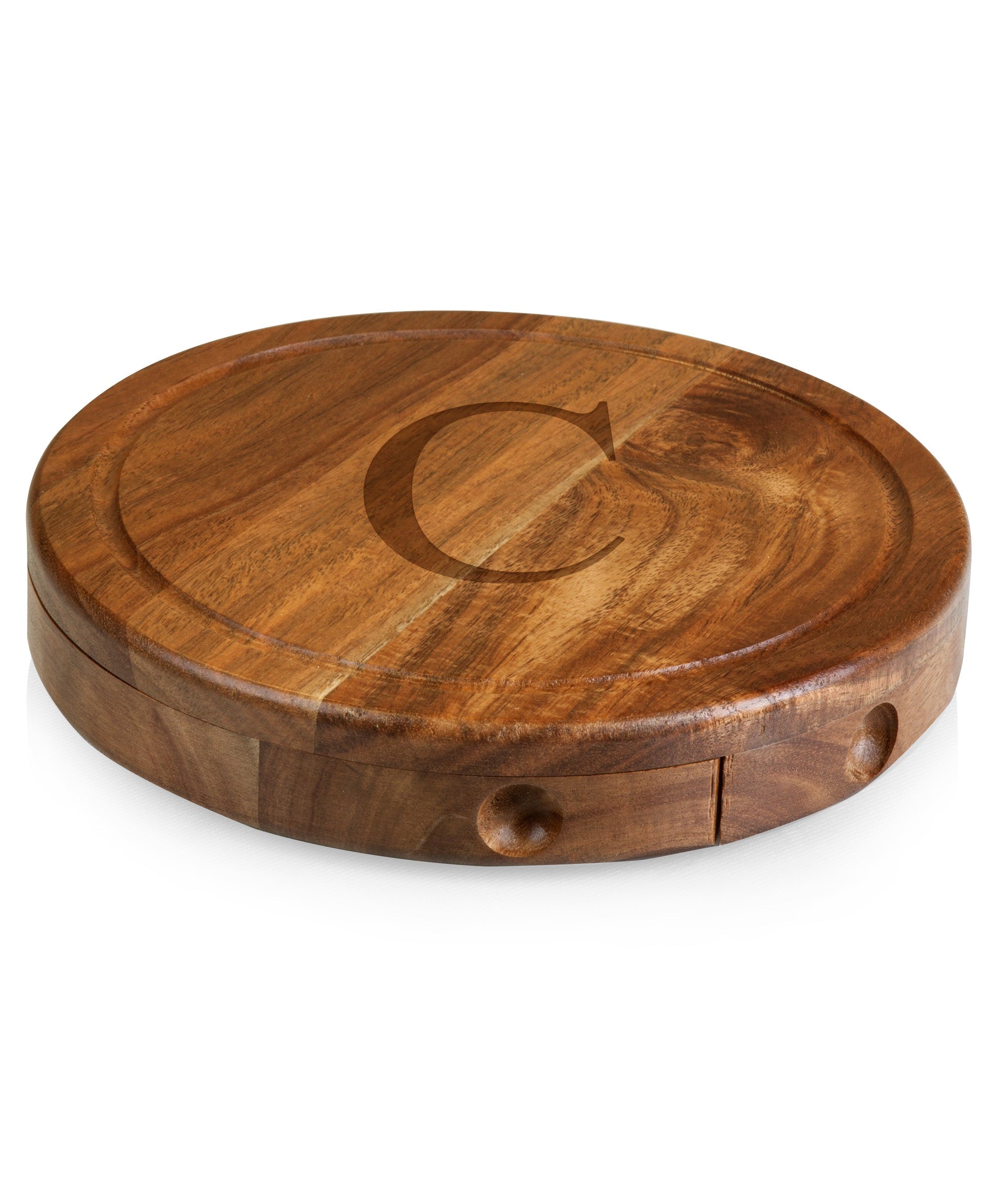 Monogram - Acacia Brie Cheese Cutting Board & Tools Set