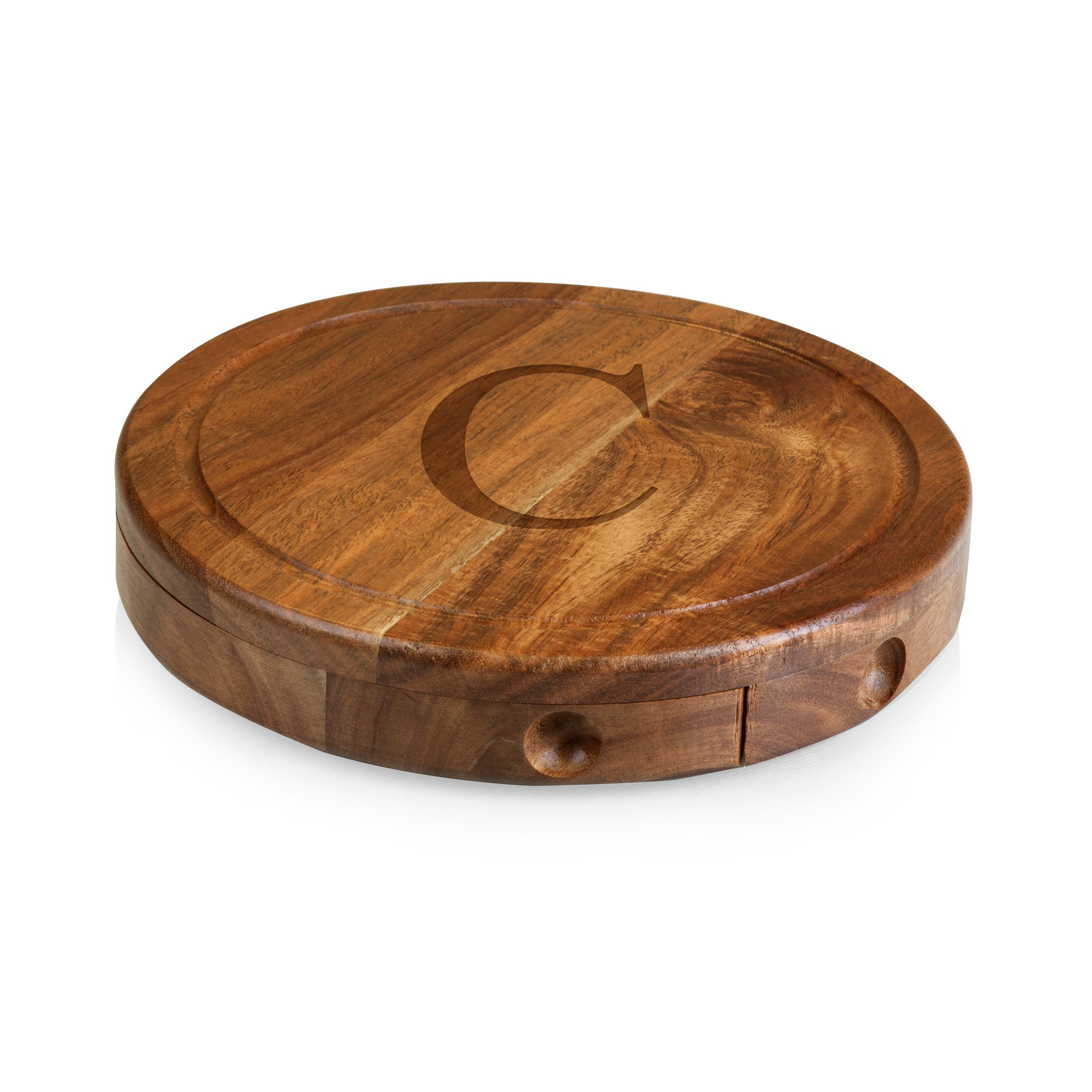 Monogram - Acacia Brie Cheese Cutting Board & Tools Set
