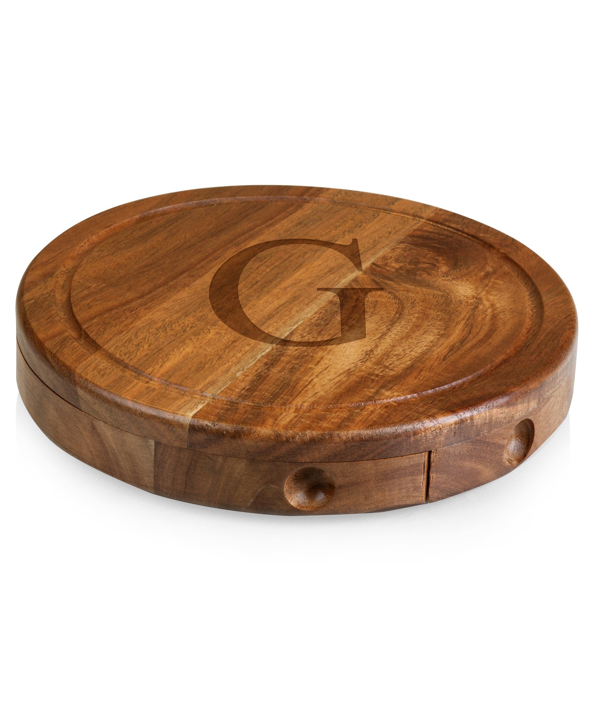 Monogram - Acacia Brie Cheese Cutting Board & Tools Set