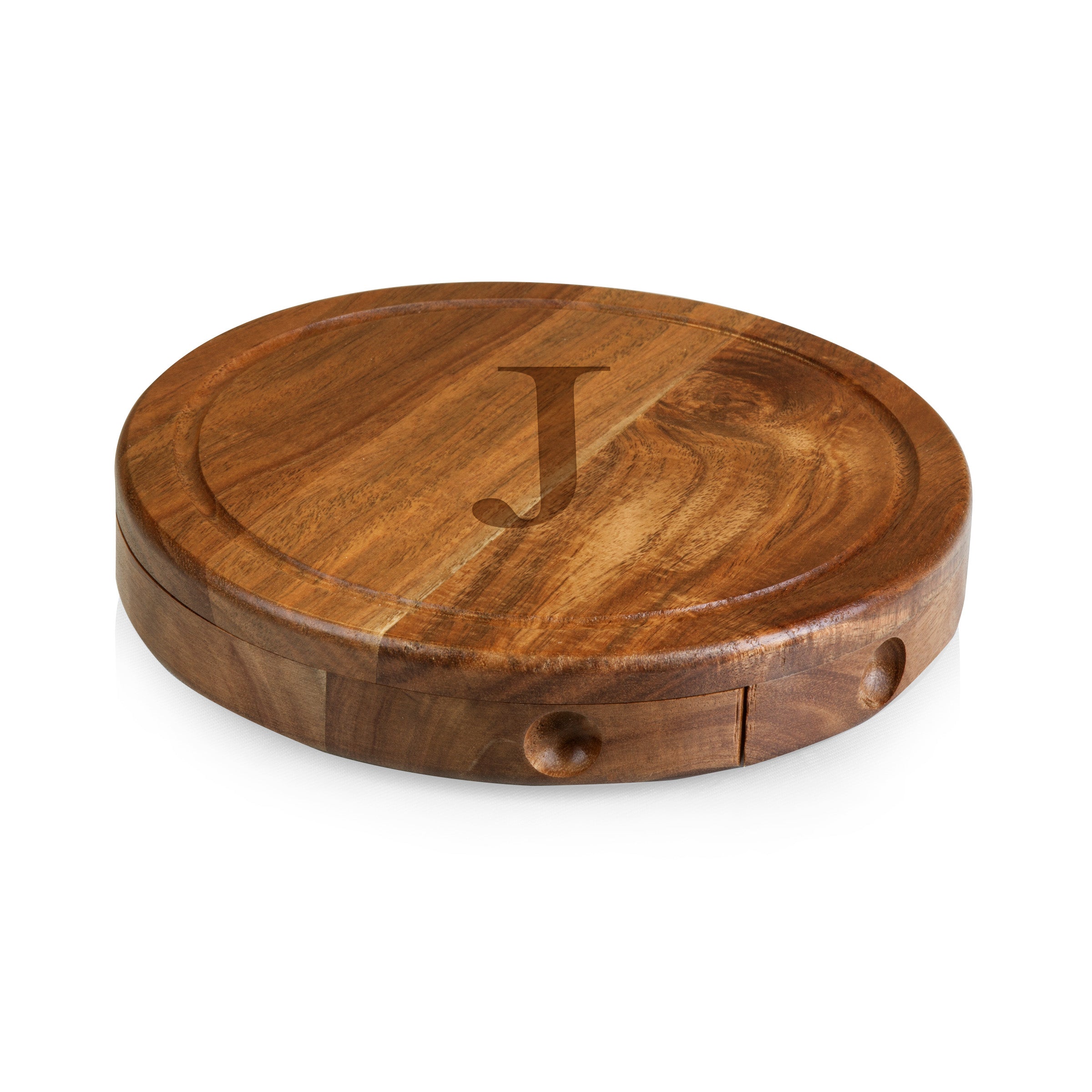 Monogram - Acacia Brie Cheese Cutting Board & Tools Set