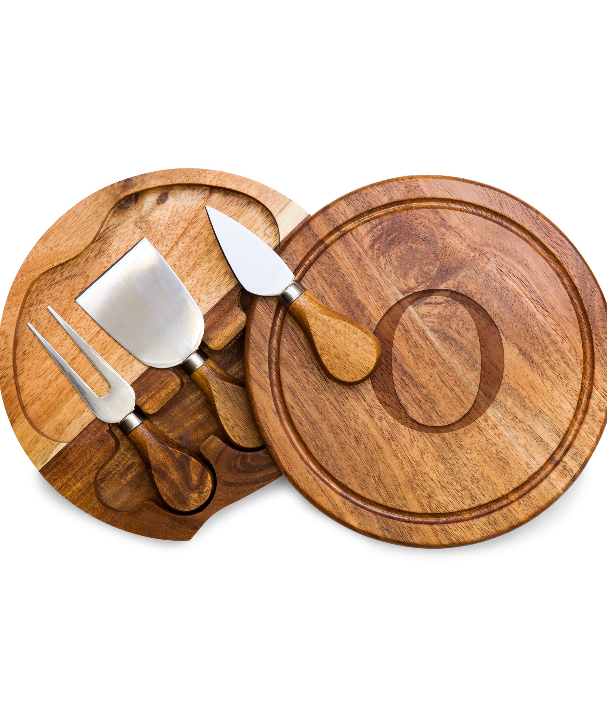 Monogram - Acacia Brie Cheese Cutting Board & Tools Set