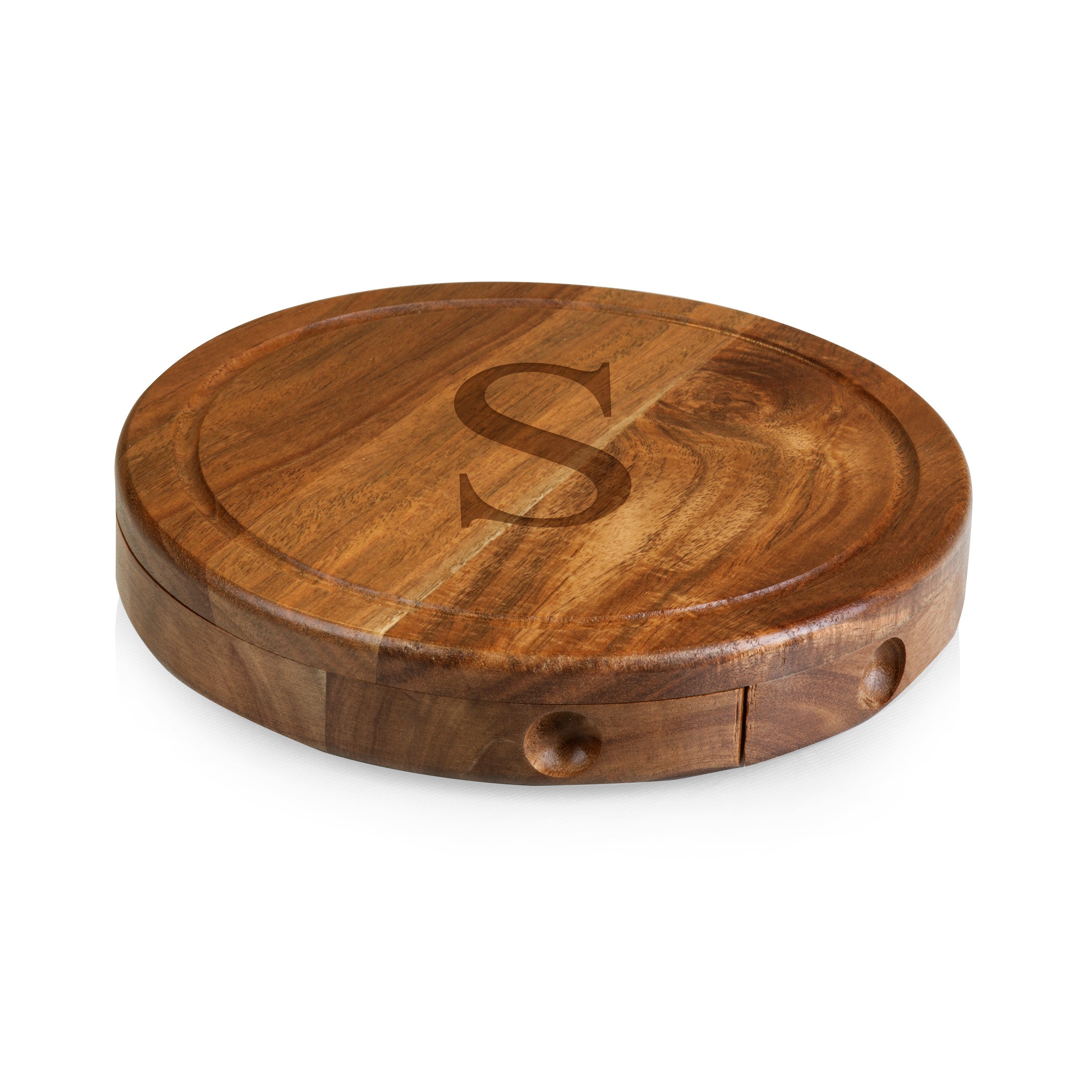 Monogram - Acacia Brie Cheese Cutting Board & Tools Set