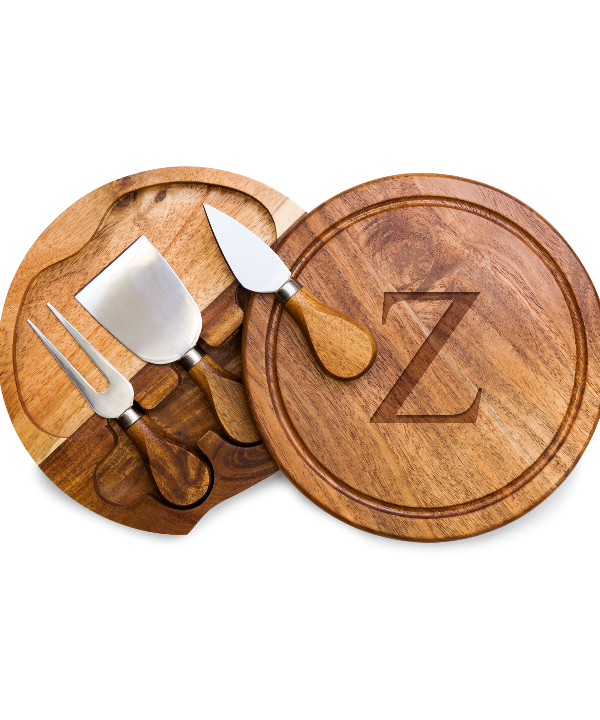 Monogram - Acacia Brie Cheese Cutting Board & Tools Set