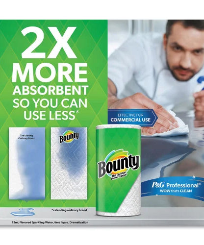 Bounty® Kitchen Paper Towels, 2-Ply, 90 Sheet Roll, 12 Rolls (08664)