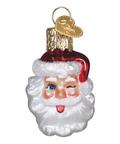 Mini Winking Santa Ornament