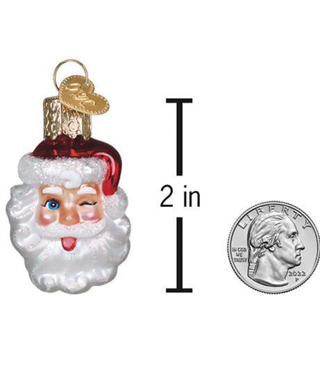 Mini Winking Santa Ornament