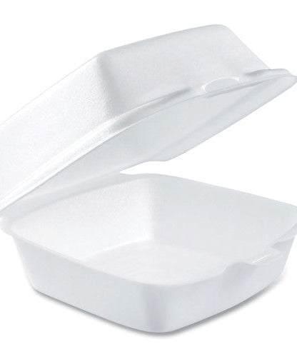 Dart Foam Hinged Lid Containers, 9.01 x 9.4 x 3.1, White, 200/Carton (90HT1R) - Grazingbelles