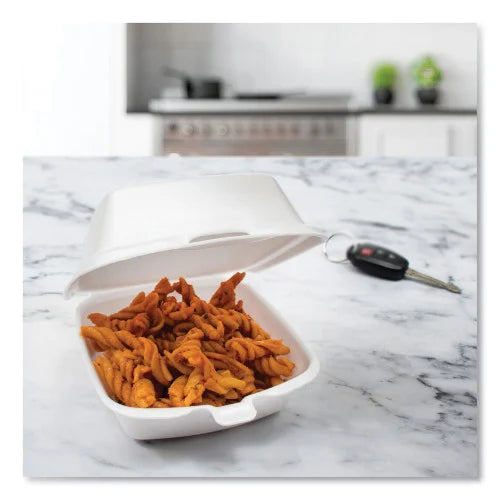 Dart Foam Hinged Lid Containers, 9.01 x 9.4 x 3.1, White, 200/Carton (90HT1R) - Grazingbelles