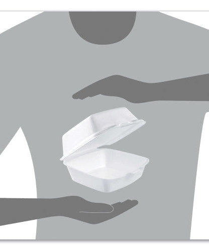 Dart Foam Hinged Lid Containers, 9.01 x 9.4 x 3.1, White, 200/Carton (90HT1R) - Grazingbelles