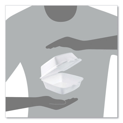 Dart Foam Hinged Lid Containers, 9.01 x 9.4 x 3.1, White, 200/Carton (90HT1R) - Grazingbelles