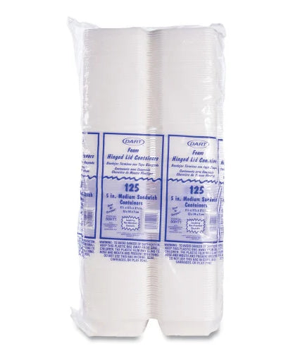 Dart Foam Hinged Lid Containers, 9.01 x 9.4 x 3.1, White, 200/Carton (90HT1R) - Grazingbelles