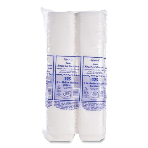 Dart Foam Hinged Lid Containers, 9.01 x 9.4 x 3.1, White, 200/Carton (90HT1R) - Grazingbelles