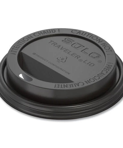 SOLO Traveler Cappuccino Style Dome Lid, Fits 10 oz to 24 oz Cups, Black, 100/Sleeve, 10 Sleeves/Carton (TLB316) - Grazingbelles