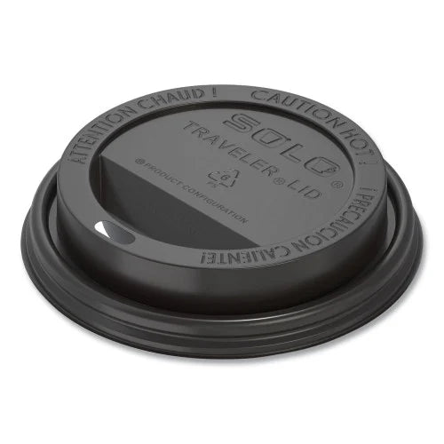 SOLO Traveler Cappuccino Style Dome Lid, Fits 10 oz to 24 oz Cups, Black, 100/Sleeve, 10 Sleeves/Carton (TLB316) - Grazingbelles