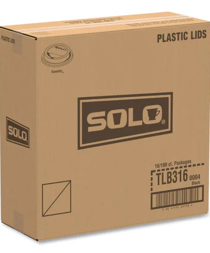 SOLO Traveler Cappuccino Style Dome Lid, Fits 10 oz to 24 oz Cups, Black, 100/Sleeve, 10 Sleeves/Carton (TLB316) - Grazingbelles