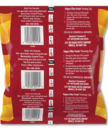 Folgers Coffee Filter Packs, Black Silk, 1.4 oz Pack, 40Packs/Carton (00016) - Grazingbelles