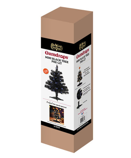 18" Mini Black Tree Pre-lit - Grazingbelles