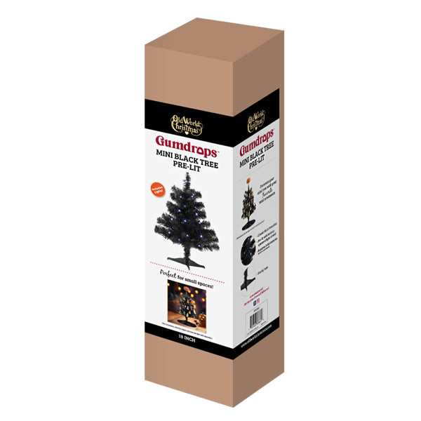 18" Mini Black Tree Pre-lit - Grazingbelles