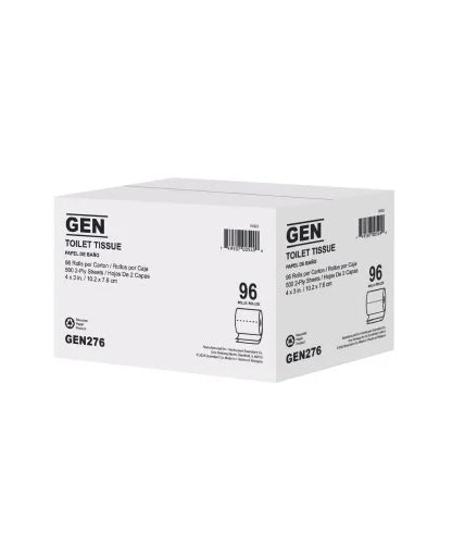 GEN® Standard Toilet Paper, 2-Ply, 500 Sheets , 96 Rolls (GEN276) - Grazingbelles