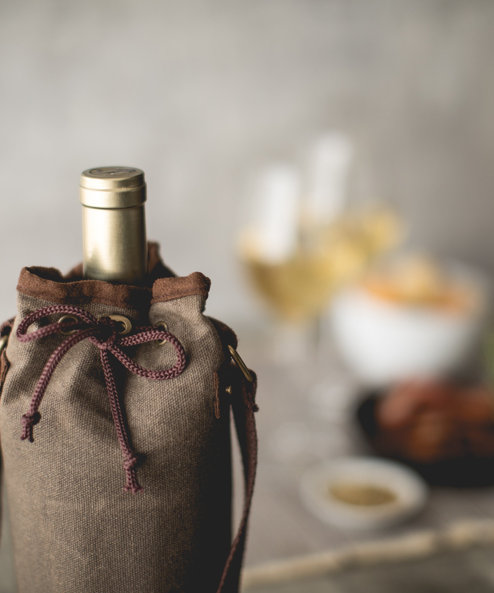 Waxed Canvas Wine Tote