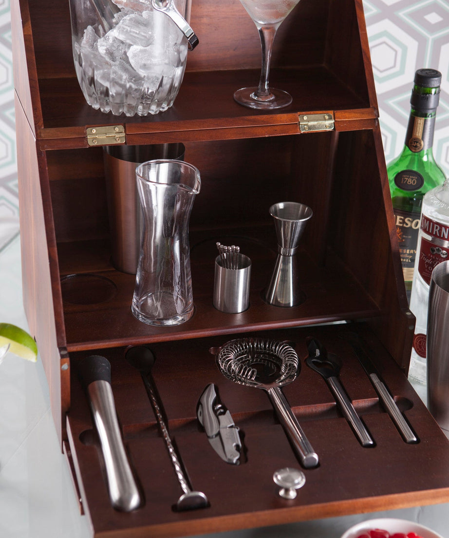 Madison Acacia Tabletop Bar Set