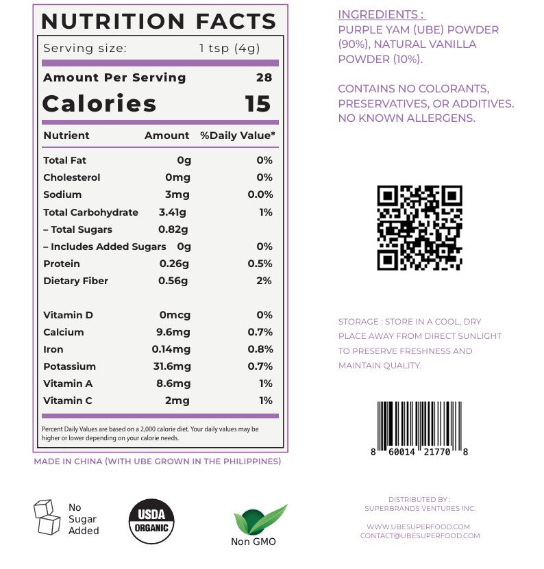 Organic Ube Powder - Premium Authentic Ube for Lattes & Baking