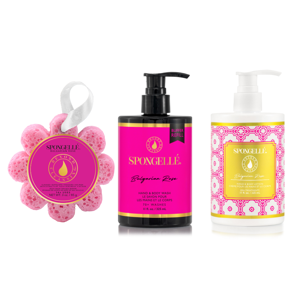 Bulgarian Rose Wild Flower, Body Wash Refill, and Body Lotion Set - Grazingbelles