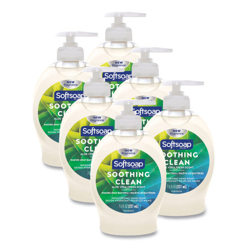 Softsoap Moisturizing Hand Soap, Aloe Scent, 7.5 oz, 6/Carton (45634) - Grazingbelles