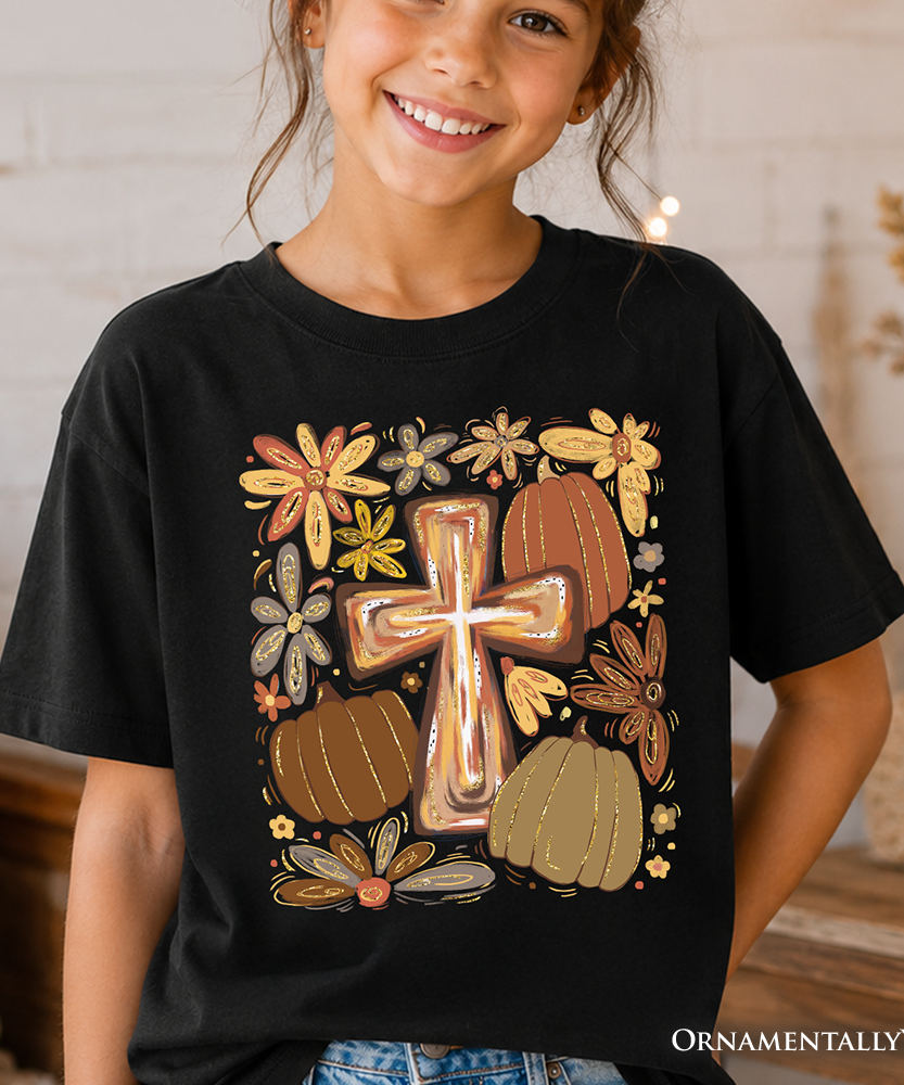 Kids Fall Blessings T-Shirt, Autumn Christian Faith Tee for Youth - Grazingbelles