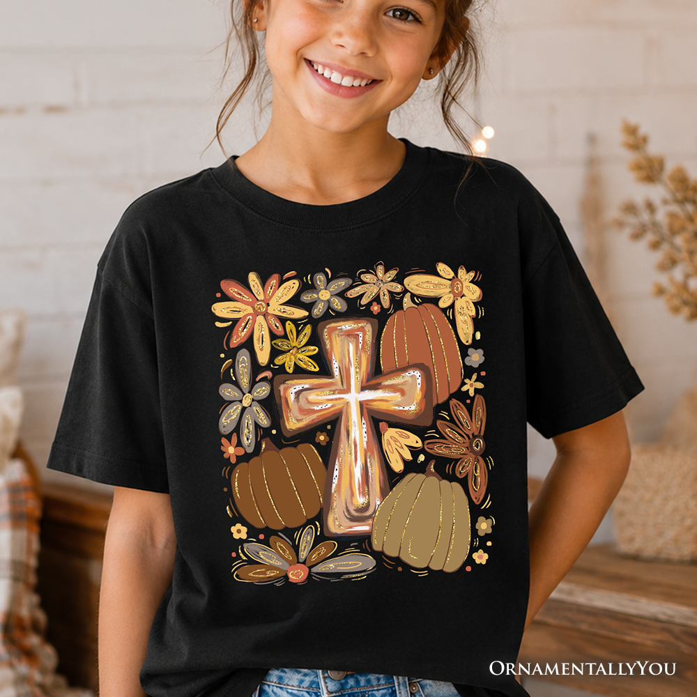 Kids Fall Blessings T-Shirt, Autumn Christian Faith Tee for Youth - Grazingbelles