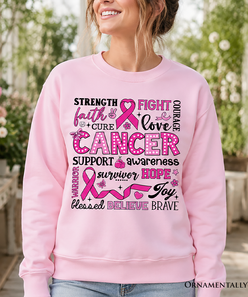Breast Cancer Awareness Ribbon Sweatshirt, In October We Wear Pink Support Sweater