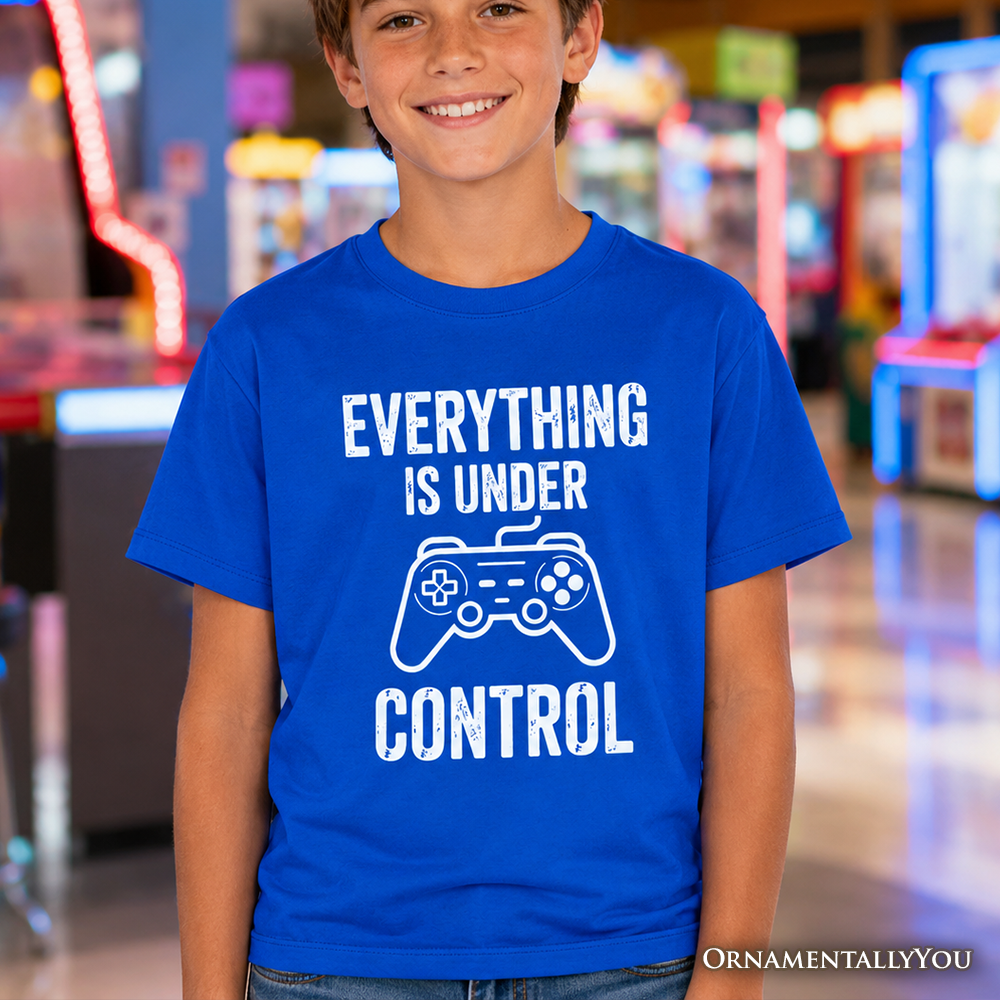 Kids Everything Is Under Control Gamer T-Shirt, Funny Youth Video Game Controller Tee - Grazingbelles