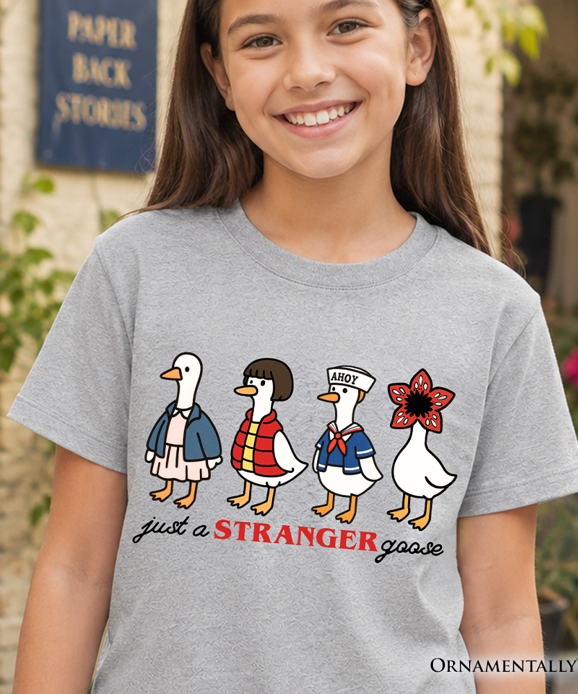 Kids Just a Stranger Goose T-Shirt, Funny Retro Youth Tee - Grazingbelles