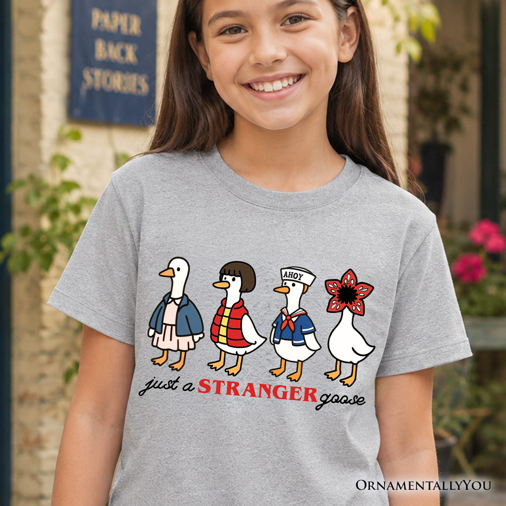 Kids Just a Stranger Goose T-Shirt, Funny Retro Youth Tee - Grazingbelles