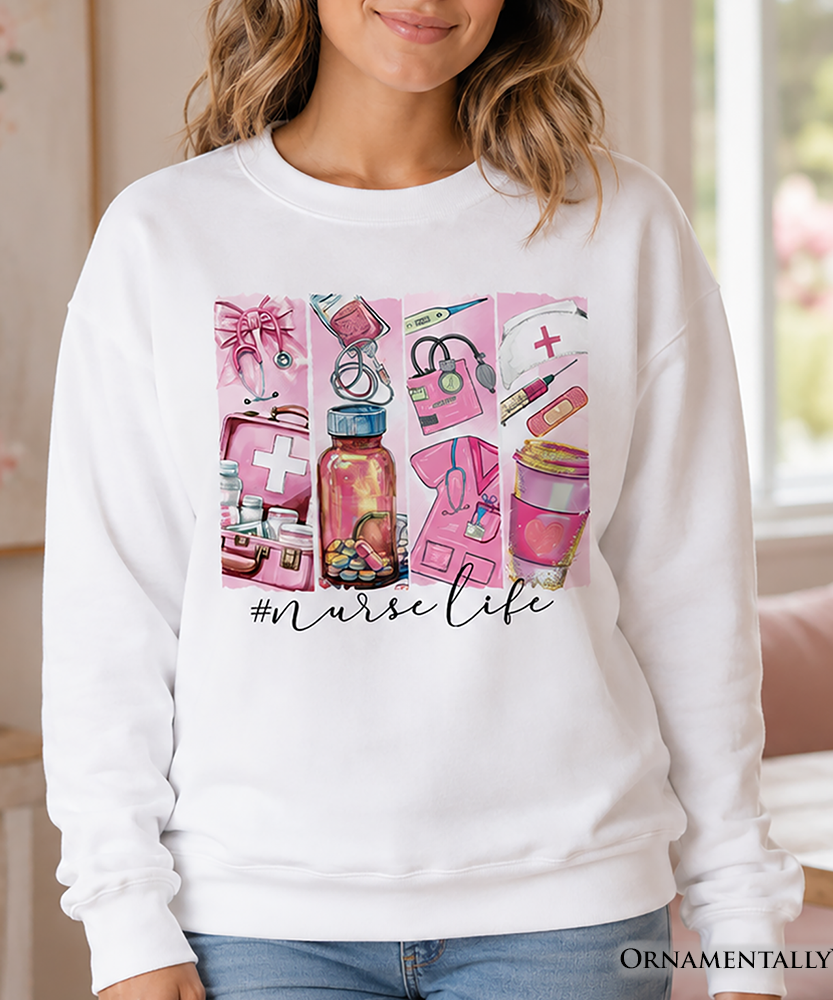 Nurse Life Sweatshirt, Medical Essentials Sweater for Coquette Nurses - Grazingbelles