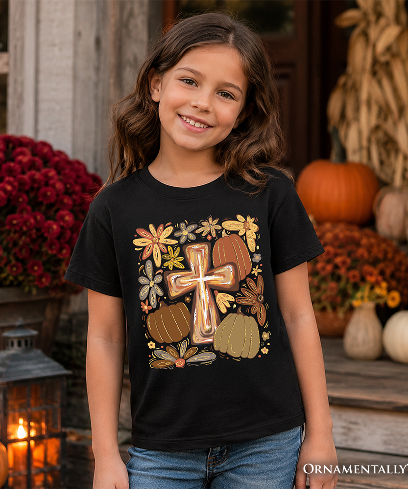 Kids Fall Blessings T-Shirt, Autumn Christian Faith Tee for Youth - Grazingbelles
