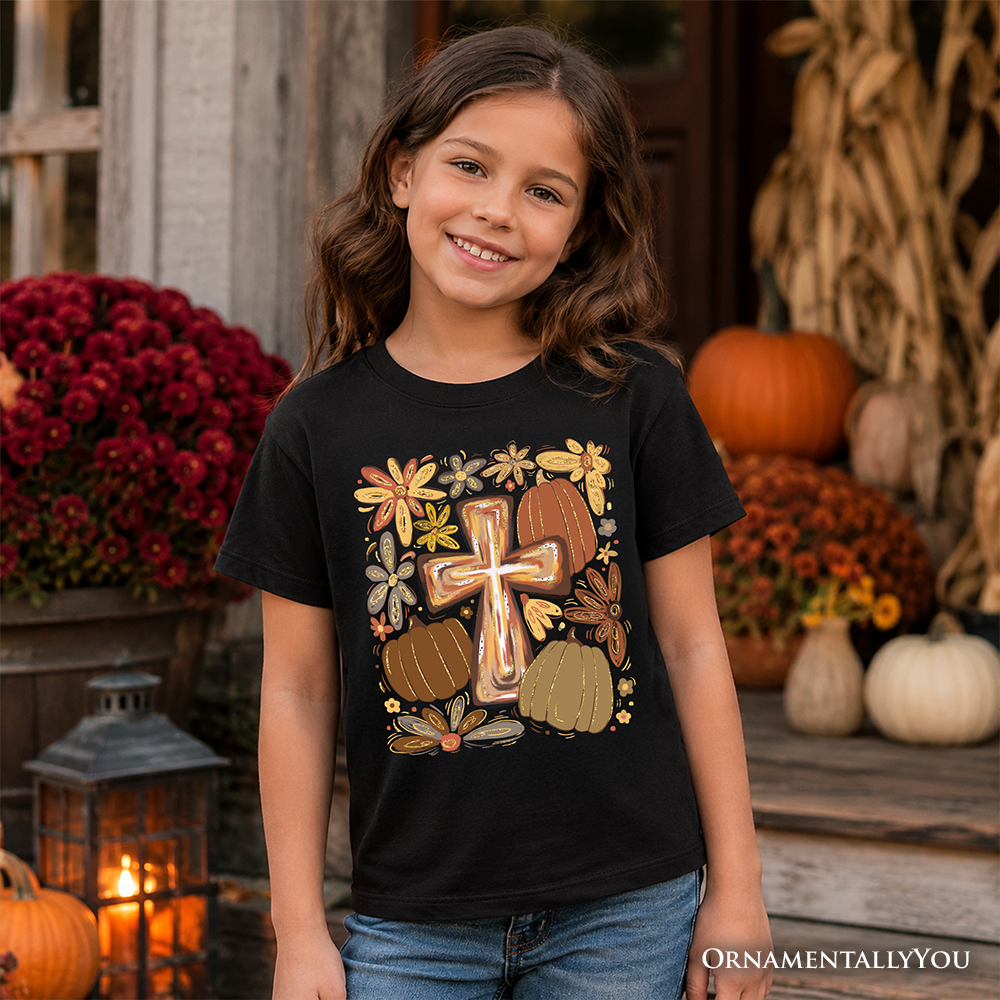 Kids Fall Blessings T-Shirt, Autumn Christian Faith Tee for Youth - Grazingbelles