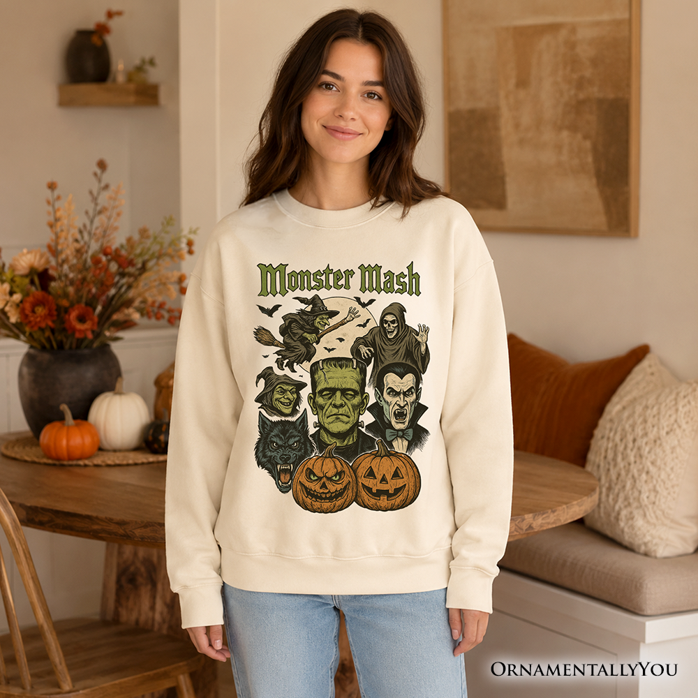 Monster Mash Classic Sweatshirt, Halloween Monsters Sweater for The Spooky Season - Grazingbelles