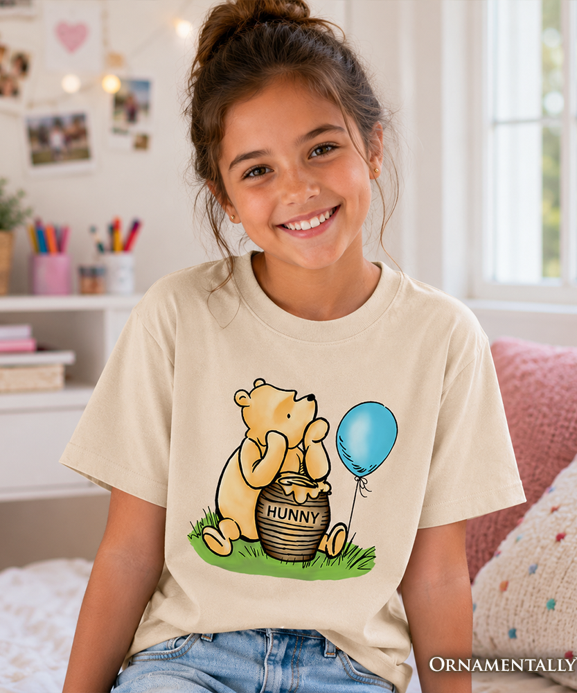 Kids Charming Winnie-the-Pooh Cute T-Shirt, Trendy Youth Tee - Grazingbelles