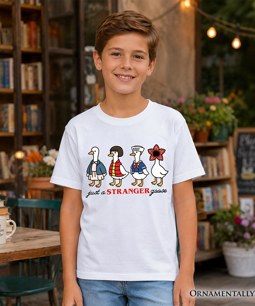 Kids Just a Stranger Goose T-Shirt, Funny Retro Youth Tee - Grazingbelles