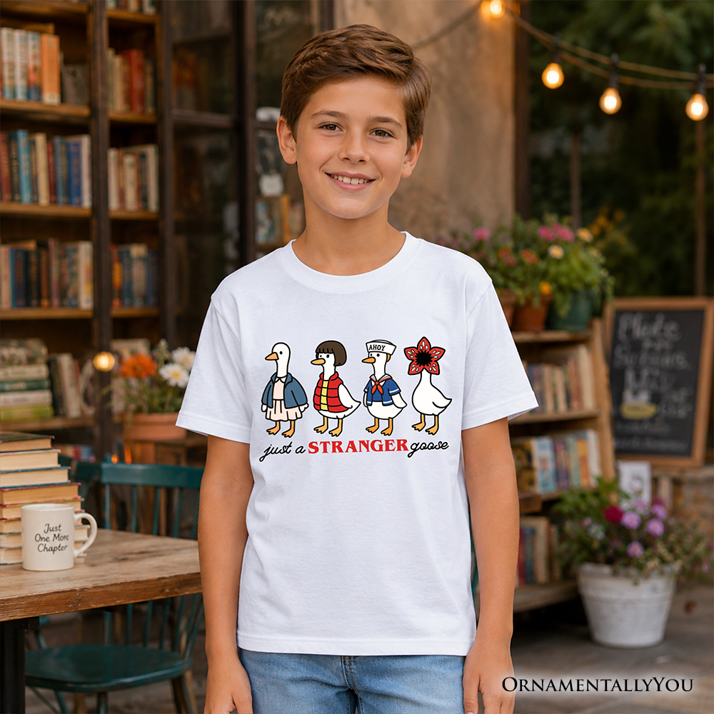 Kids Just a Stranger Goose T-Shirt, Funny Retro Youth Tee - Grazingbelles