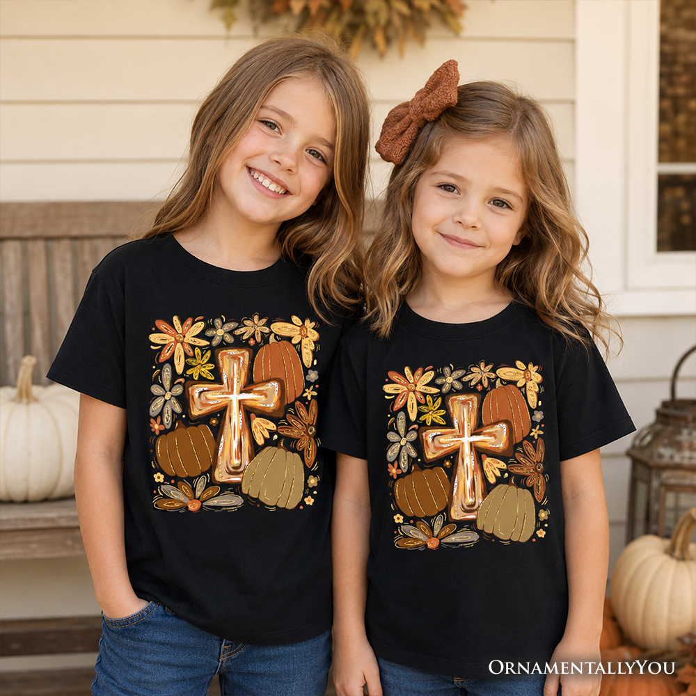 Kids Fall Blessings T-Shirt, Autumn Christian Faith Tee for Youth - Grazingbelles