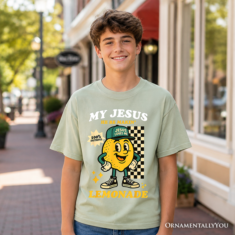Kids Life Gave Me Lemons Jesus Lemonade T-Shirt, Funny Youth Christian Faith Retro Tee