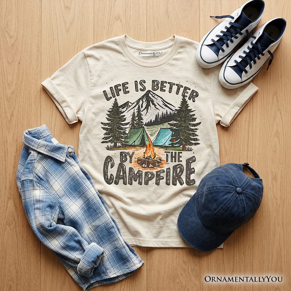 Kids Life Is Better by the Campfire T-Shirt, Outdoors Camping Youth Tee - Grazingbelles